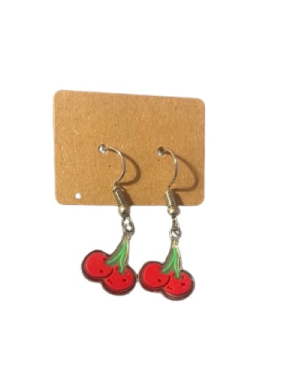 Silver Cherry Dangle Earrings